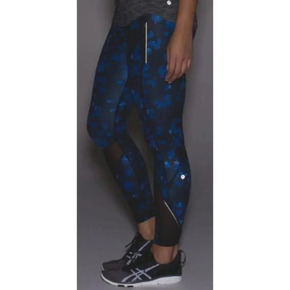 Lululemon Inspire Tight II *Full-On Luxtreme (Mesh) Black/Blue-sz 6 - Picture 5 of 11